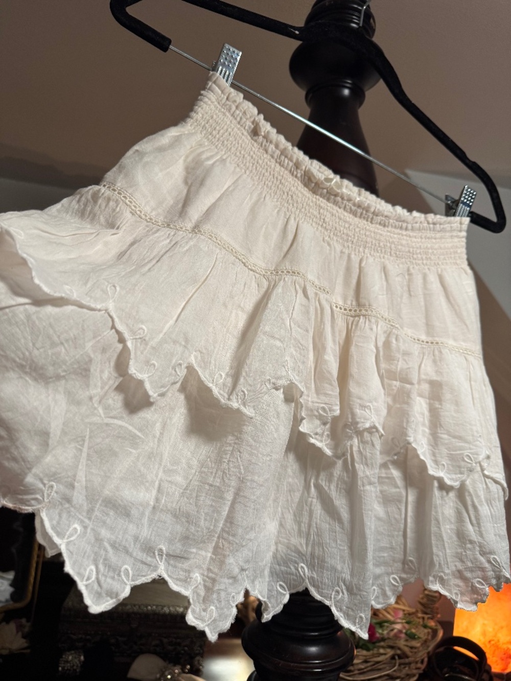 LoveShackFancy Cream mini skirt Size P xxs